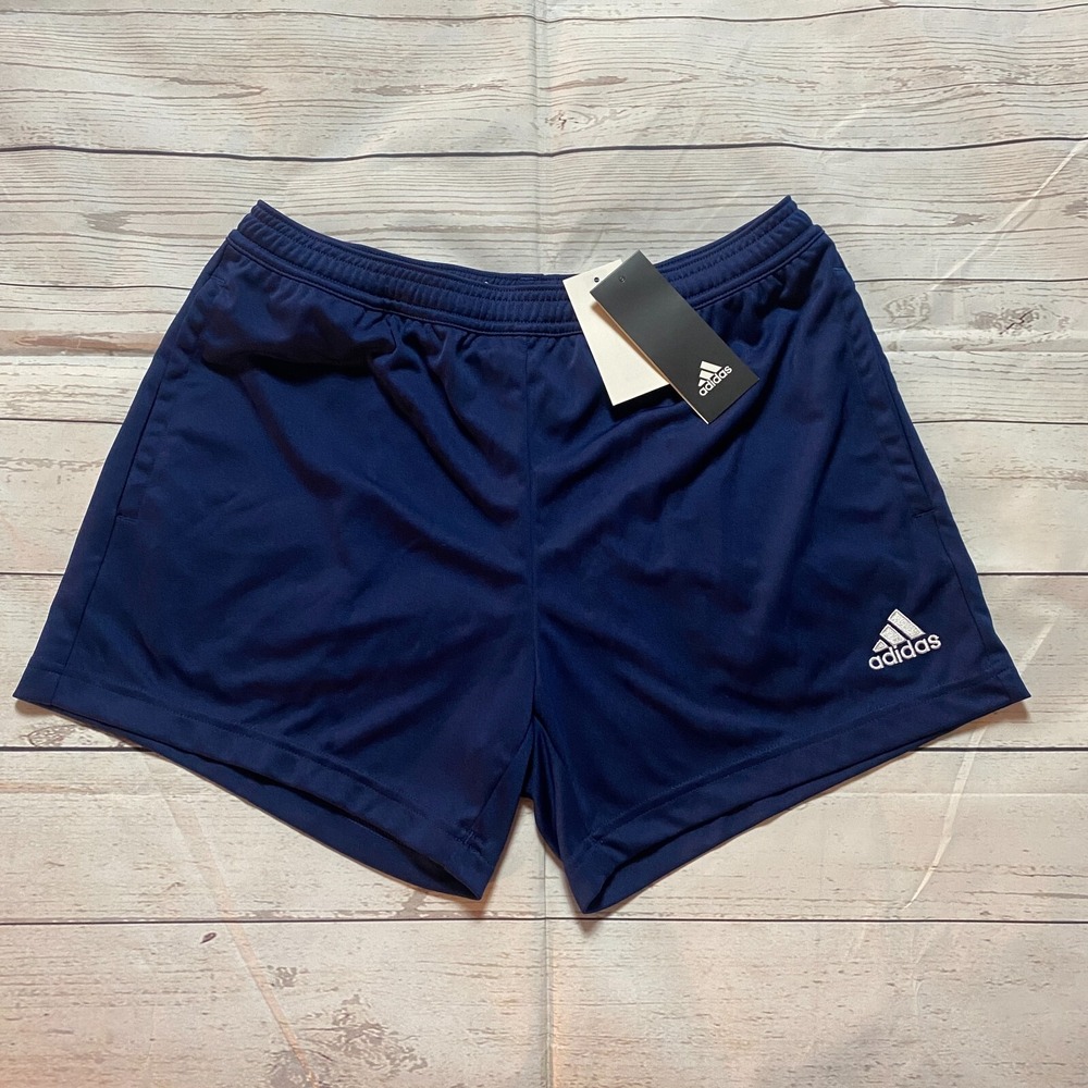 NWT Adidas Shorts Blue Drawstring Soccer Gym Running Track Youth Boy's Small‎